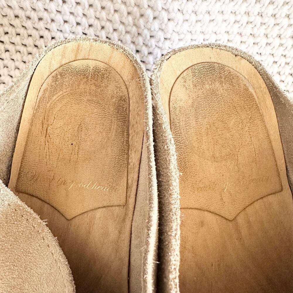 No. 6 New School Clog On Wedge Chalk Suede Closed Toe Platform Slip On Size 38 - Picture 5 of 10